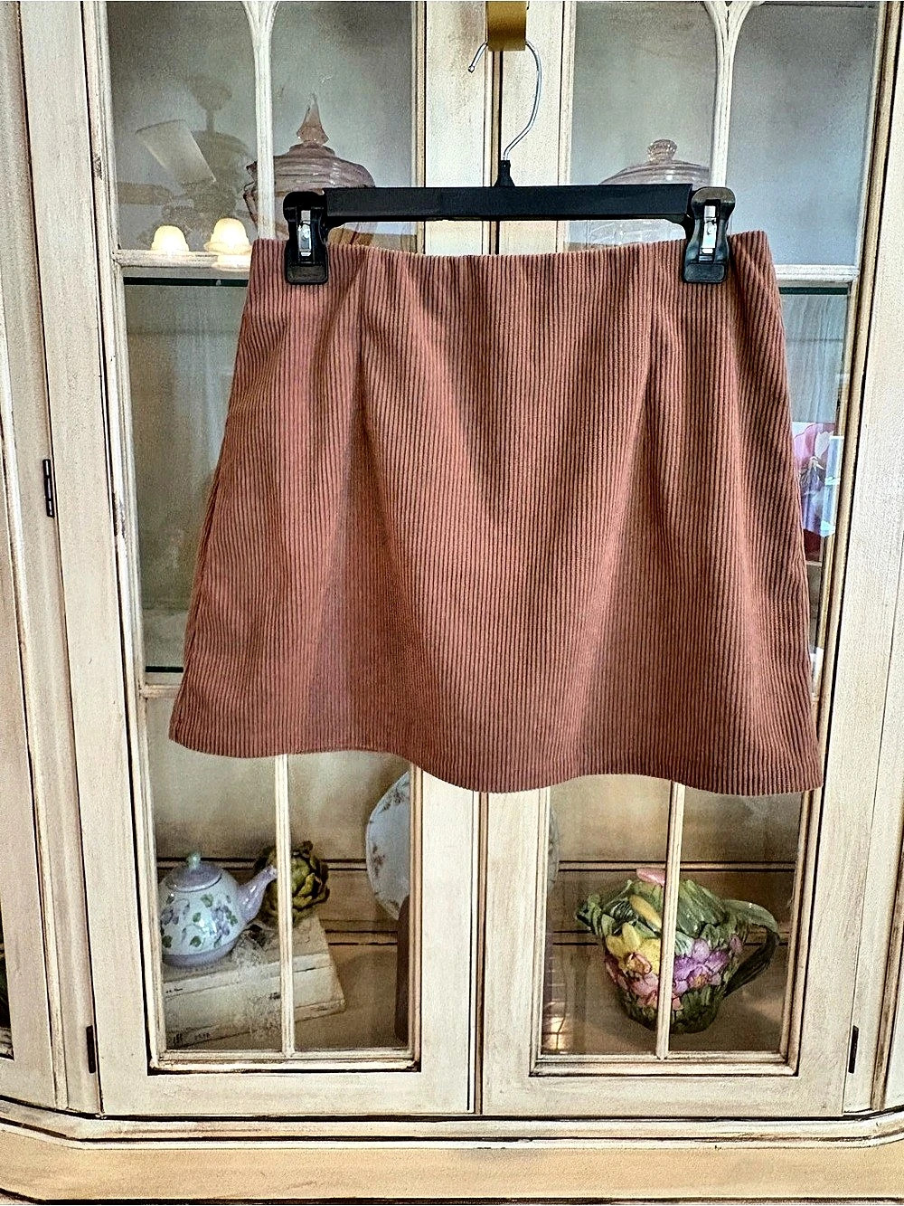 Halara High Waisted 2-in-1 A Line Mini Corduroy Casual Skirt Brown Medium